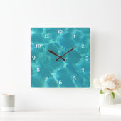Horloge Carrée Océan bleu turquoise Nautique (Maison)