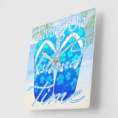 Horloge Carrée Ocean Blue Island Time (Angle)