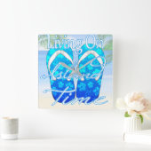 Horloge Carrée Ocean Blue Island Time (Maison)