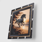 Horloge Carrée Ocean Morgan Ride : Image de grain carbonisé. (Angle)