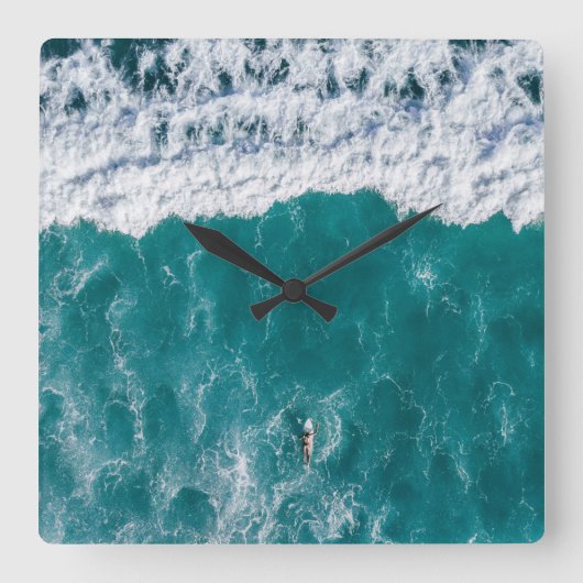 Horloge Carrée Ocean Wave Acrylic Wall Clock (Recto)