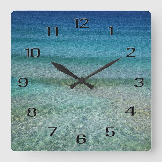 Horloge Carrée Ocean Waves Acrylique Wall Clock (Recto)