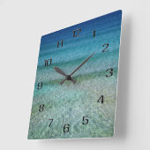Horloge Carrée Ocean Waves Acrylique Wall Clock (Angle)