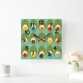 Horloge Carrée Oeufs modernes du milieu du siècle (Maison)