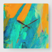 Horloge Carrée Oeuvre Abstraite moderne (Recto)