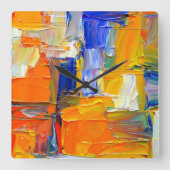 Horloge Carrée Oeuvre Abstraite moderne (Recto)