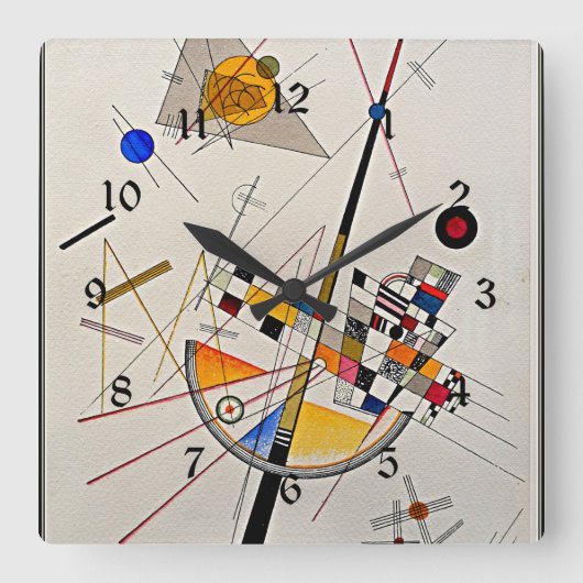 Horloge Carrée OEuvre de Wassily Kandinsky, Tension délicate (Recto)