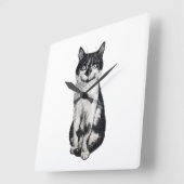 Horloge Carrée Ogie le chat (Angle)