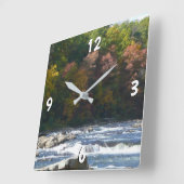 Horloge Carrée Ohiopyle River Rapids à l'automne Pennsylvanie Aut (Angle)