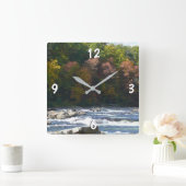 Horloge Carrée Ohiopyle River Rapids à l'automne Pennsylvanie Aut (Maison)