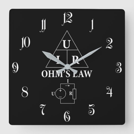 Horloge Carrée Ohm’s law (Recto)