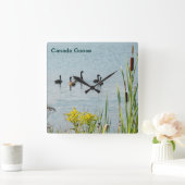 Horloge Carrée Oies Et Cattons Du Canada (Maison)