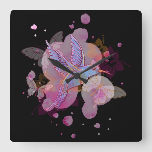 Horloge Carrée  Oiseau (Recto)