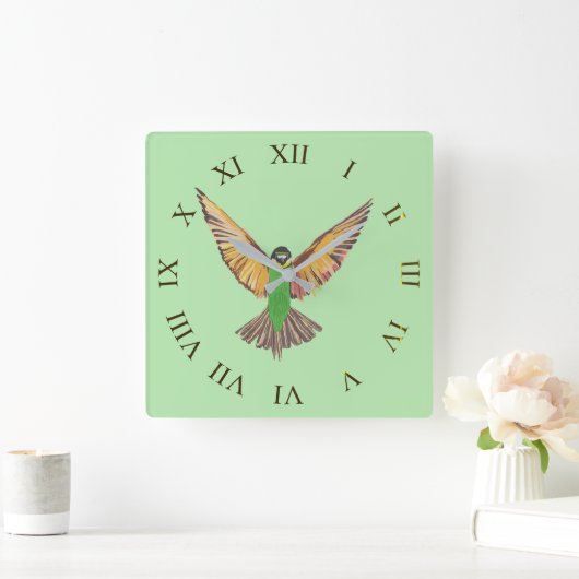 Horloge Carrée Oiseau (Maison)