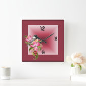 Horloge Carrée Oiseau (Maison)