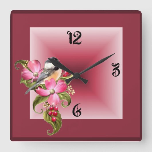 Horloge Carrée Oiseau (Recto)