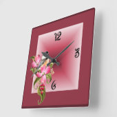 Horloge Carrée Oiseau (Angle)