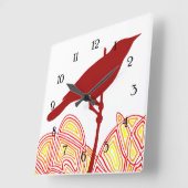 Horloge Carrée Oiseau (Angle)