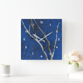 Horloge Carrée Oiseau blanc Ciel bleu Nature Orton Effet  (Maison)