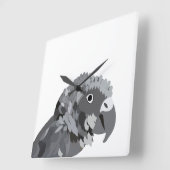 Horloge Carrée Oiseau de perroquet gris d'Afrique (Angle)