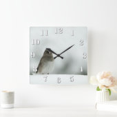 Horloge Carrée Oiseau d'hiver (Maison)