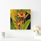 Horloge Carrée Oiseau du Paradis (Maison)