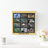 Horloge Carrée Oiseaux australiens (Maison)