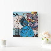 HORLOGE CARRÉE OISEAUX DE PRINTEMPS / BEAUTÉ MODE COSTUME DESIGNE (Maison)