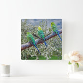 Horloge Carrée Oiseaux - perruques (Maison)