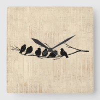 Oiseaux sur la branche des arbres Oiseaux Vintages