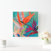 Horloge Carrée Oiseaux vivants du paradis (Maison)