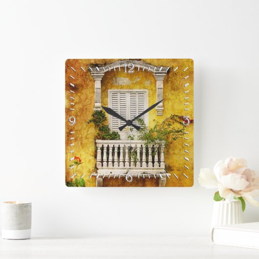 Horloge Carrée Old Cartagena Wall Clock (Maison)