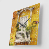 Horloge Carrée Old Cartagena Wall Clock (Angle)