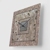 Horloge Carrée Old Concrete Square panel Wall Clock (Angle)