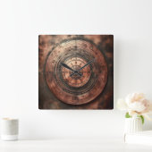 Horloge Carrée old dirty copper round object (Maison)