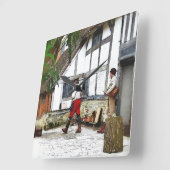 HORLOGE CARRÉE OLD ENGLAND (Angle)