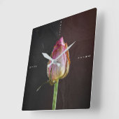 Horloge Carrée Old Rose on Slate (Angle)