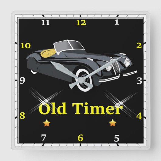 Horloge Carrée Old Timer Jaguar Wall Clock (Recto)