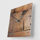 Horloge Carrée "Old Wood" (Angle)