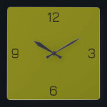 Horloge Carrée Olive Green 808000 Couleur - Option pour ajouter u<br><div class="desc">Ajoutez un nom, des initiales ou du texte, ou gardez la couleur seule. La couleur correspond à d'autres éléments du magasin en fonction du nom et du code HEX (triplet hexadécimal à six chiffres) qui s'affiche. Utilisez ce code pour mélanger, mettre en correspondance et customiser tout autre élément pour l'accompagner...</div>