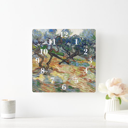 Horloge Carrée Olive Trees par Vincent Van Gogh (Maison)