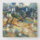 Horloge Carrée Olive Trees par Vincent Van Gogh (Recto)