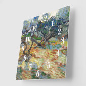 Horloge Carrée Olive Trees par Vincent Van Gogh (Angle)
