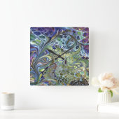 Horloge Carrée Olive vert, purple blue burgundy (Maison)