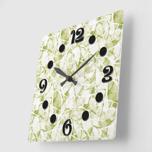 Horloge Carrée olive-white abstract fashionable modern pattern    (Angle)