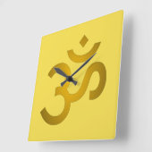 Horloge Carrée Om devanagari - Canari (Angle)