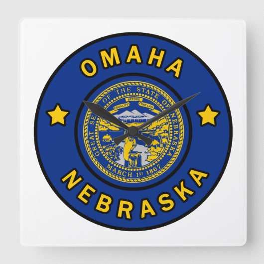 Horloge Carrée Omaha Nebraska (Recto)