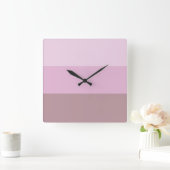 Horloge Carrée Ombre à rayures violettes roses (Maison)