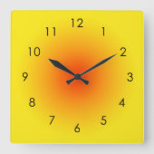 Horloge Carrée Ombre Aura Jaune Orange Sunny (Recto)