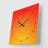 Horloge Carrée Ombre géométrique orange à jaune (Angle)
